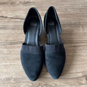 Eileen fisher black suede shoes size 9